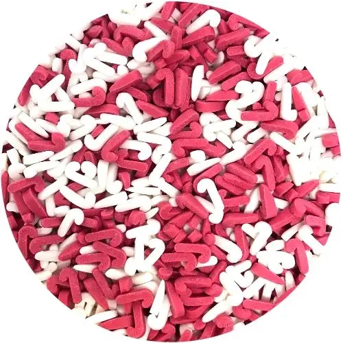 Shape sprinkle of red and white candy cane