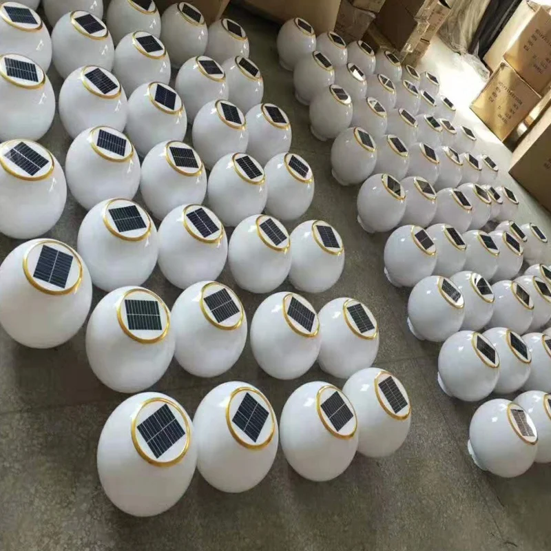 
Solar garden outdoor ball pillar light villa park square post top led decorative gate lamp 400mm globe landscape 