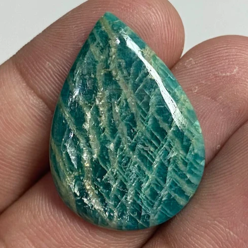 Natural Amazonite Pear Shape Genuine Loose Cabochon Gemstone for Jewelry Making All Size Available Wholesale Supplier Birthstone