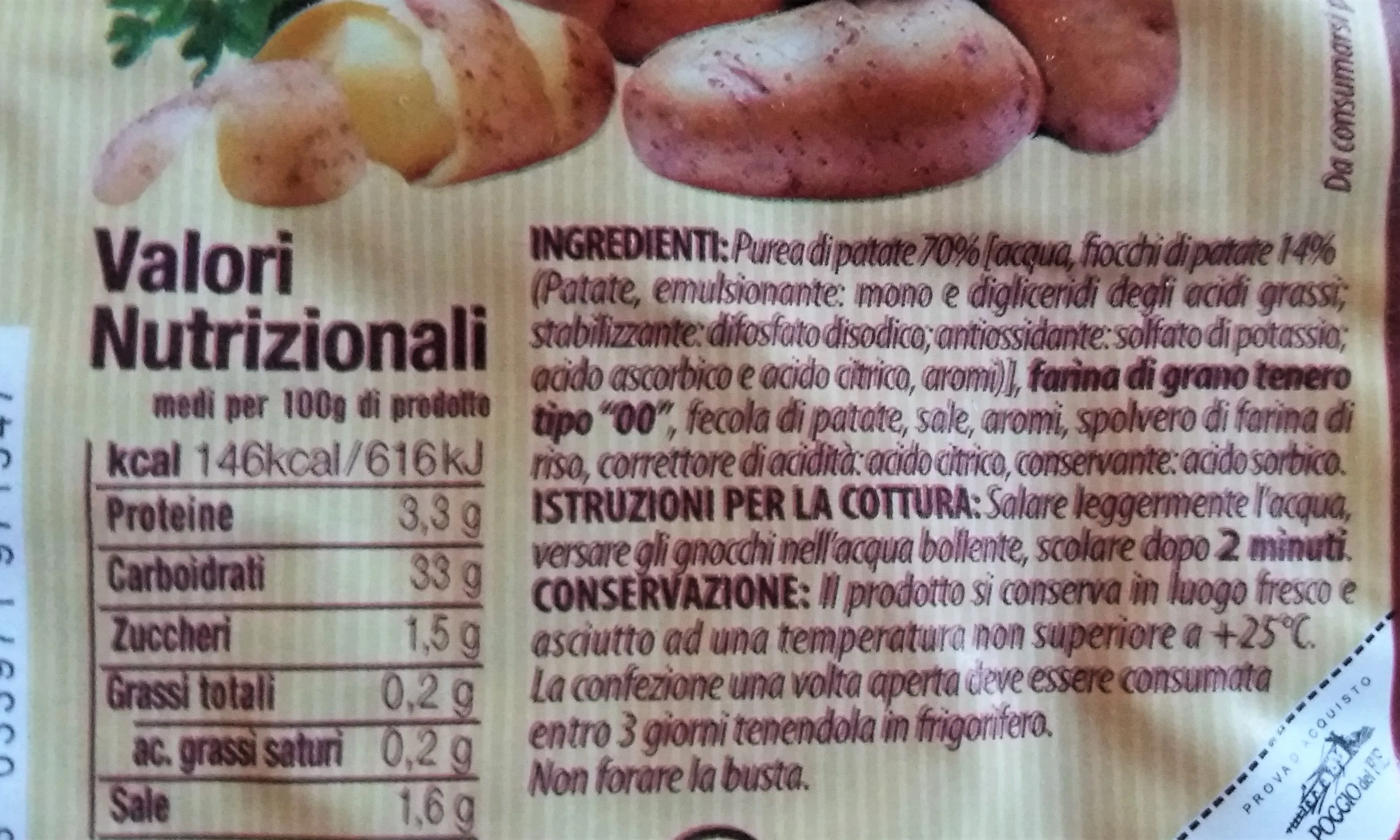  Сделано в Италии GNOCCHI 500 г паста вакуумная упаковка гречка специальная форма рафинированная нормальная