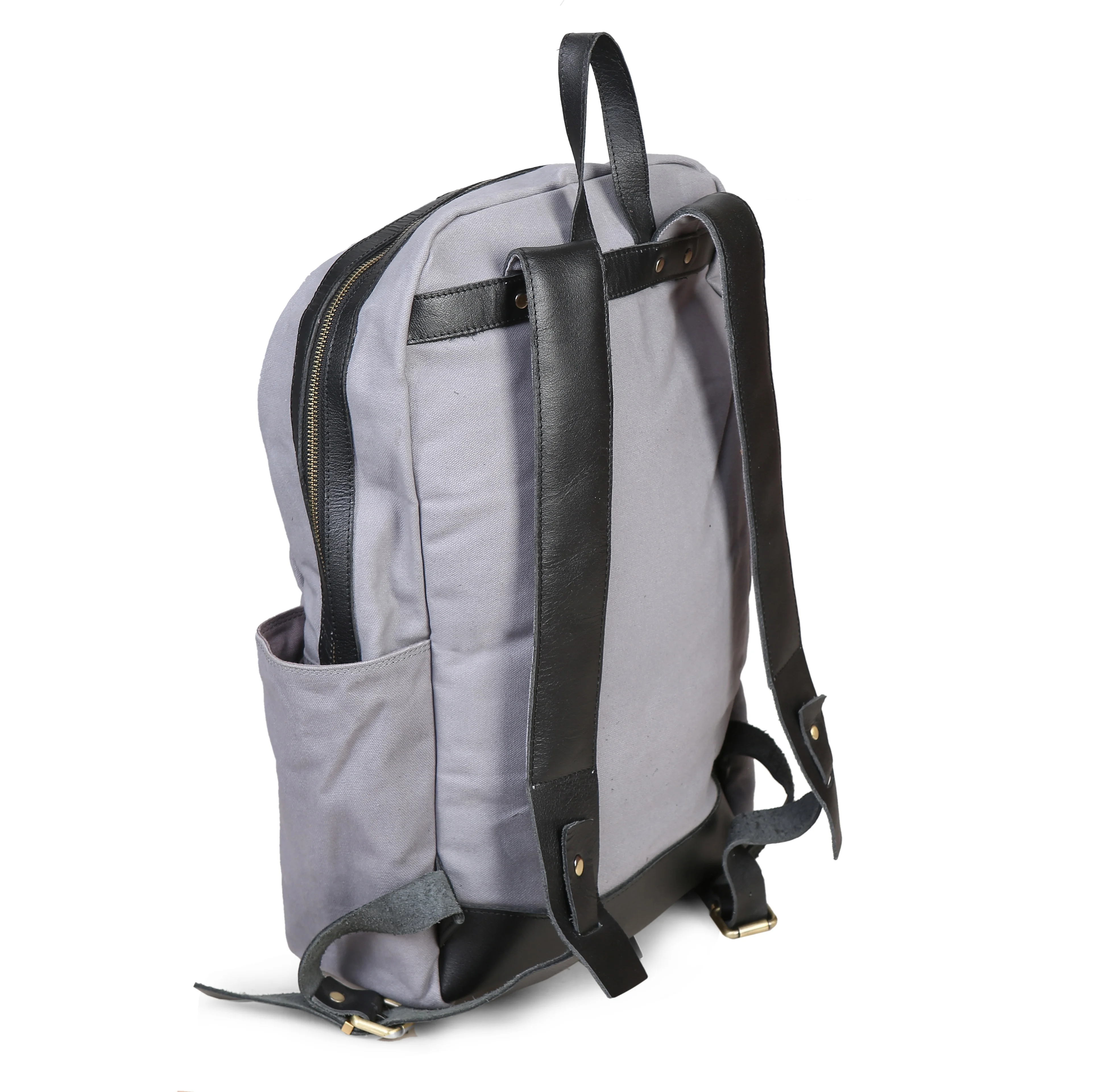 Waxed Canvas and Genuine Leather Backpack