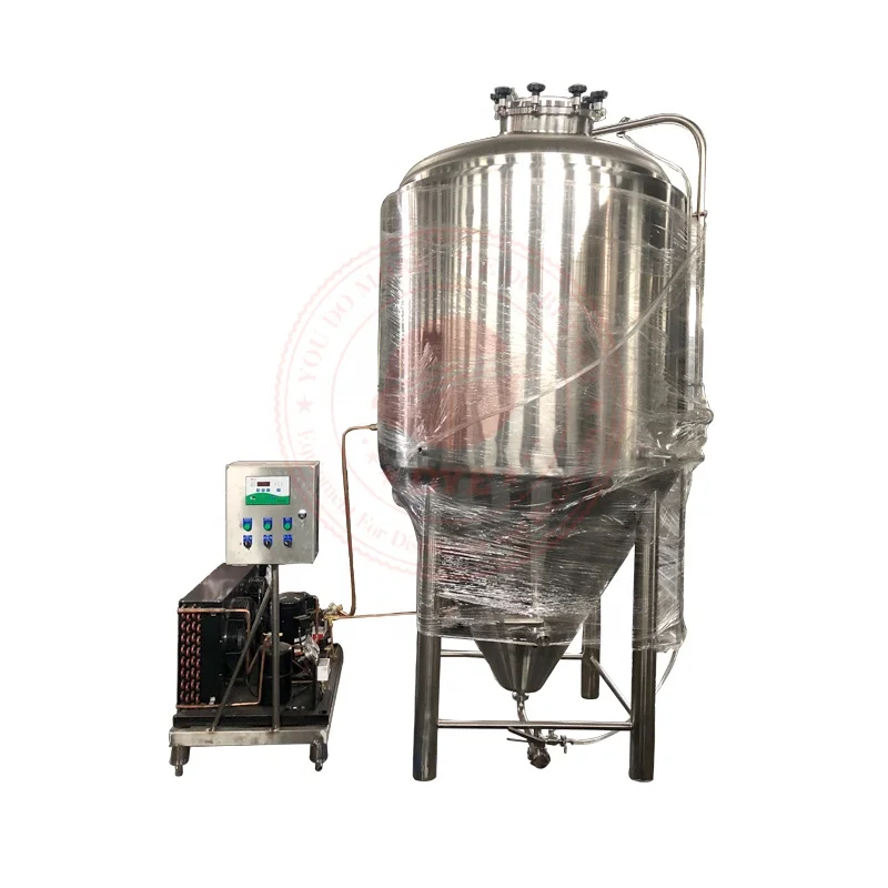 
DYE 150 gallon 300L 400L 500L Beer Factory Equipment Sanitary Stainless Steel Conical Fermenter With Cooling Unit 