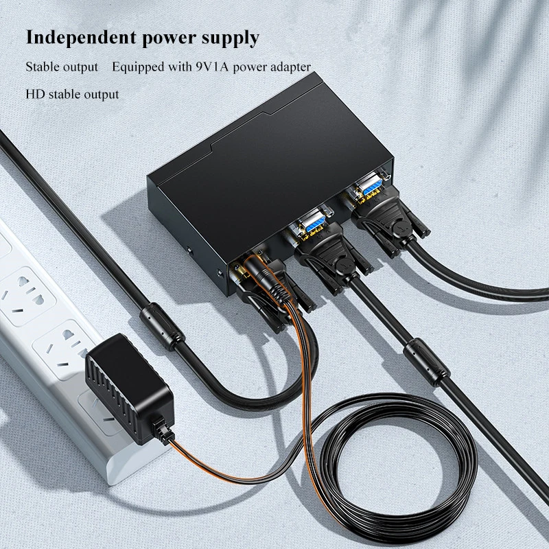 Разрешение 350 МГц расстояние передачи 65 м 1 в 2 выход два порта VGA разделитель для обучения