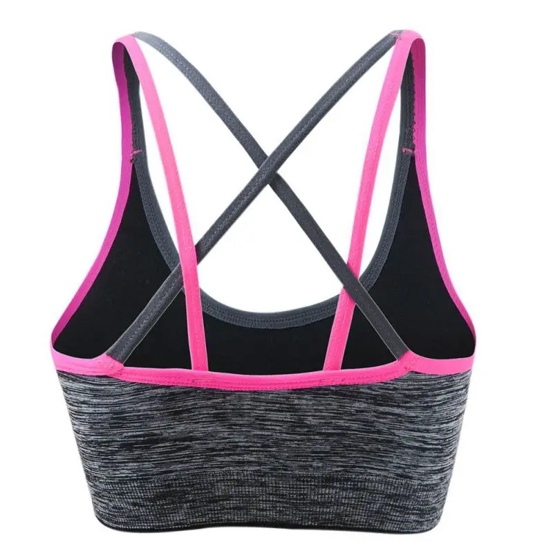 
top quality sports br back strips Shoulder strap custom LOGO Cross Shoulder Strap Fitness Yoga Gym Women Bra Seamless Sports Bra 