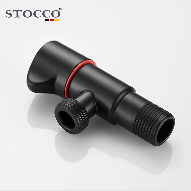 Bathroom Filling Angle Valve Corner Bidet Black 304 Stainless Steel Kitchen Cold Hot Tap Accessories Standard Male G1/2 Threaded