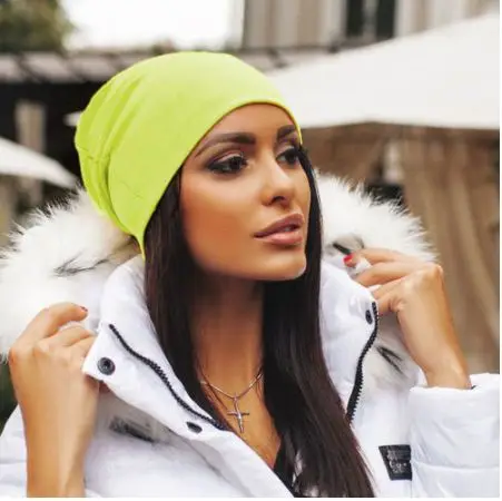 Cotton Blends Hip Hop Beanies For Girl Winter Cap  Winter Warm Ski Crochet Slouch Hat Cap Beanie Oversize