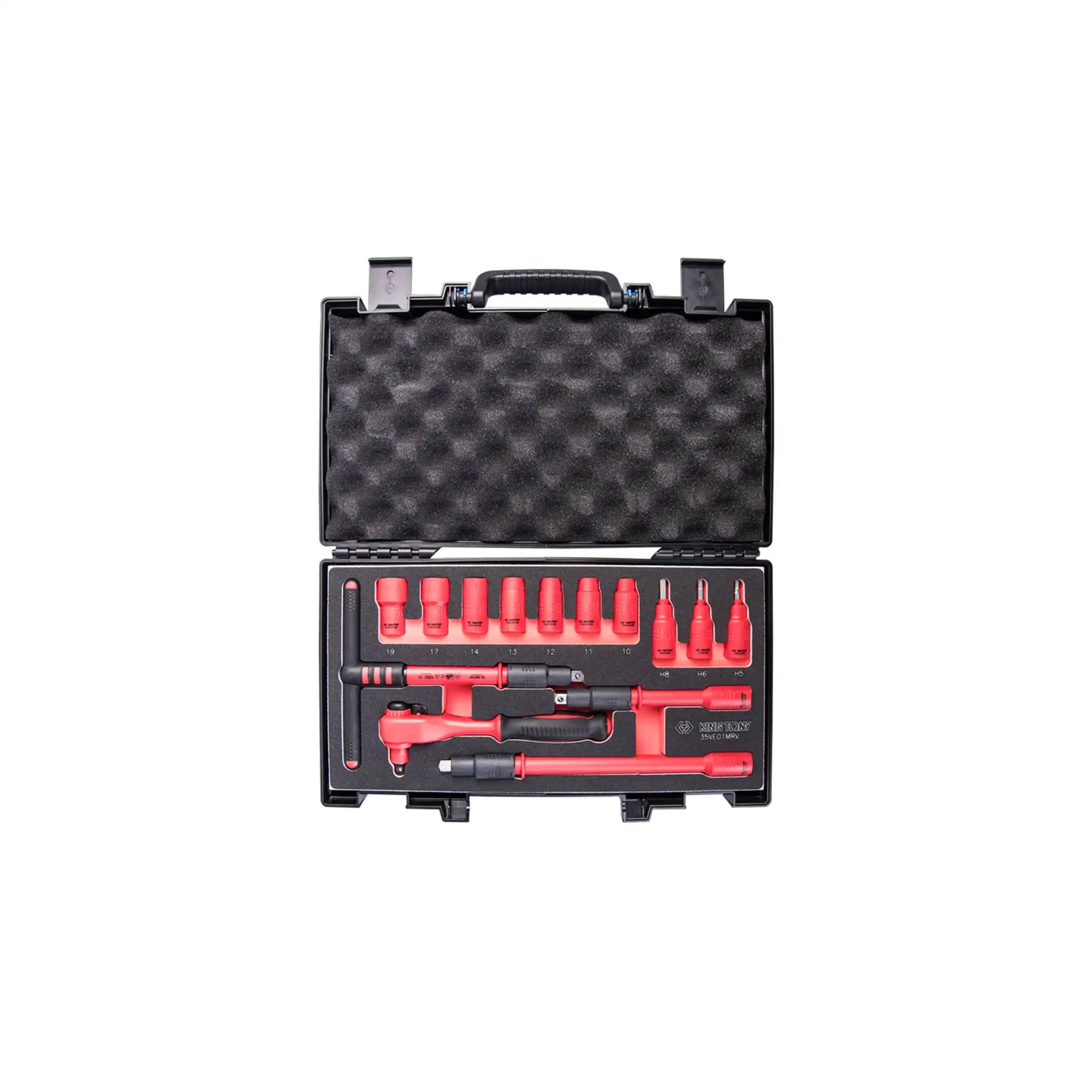 KING TONY Best 14 PCS 3/8 Inch VDE Insulated Tool Set Industrial Insulated Socket Set 35VE01MRV
