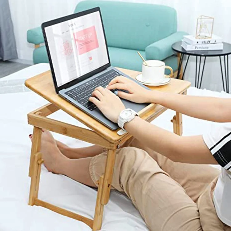 
Laptop Desk Bed Tray Table Bamboo for Writing Reading Eating 