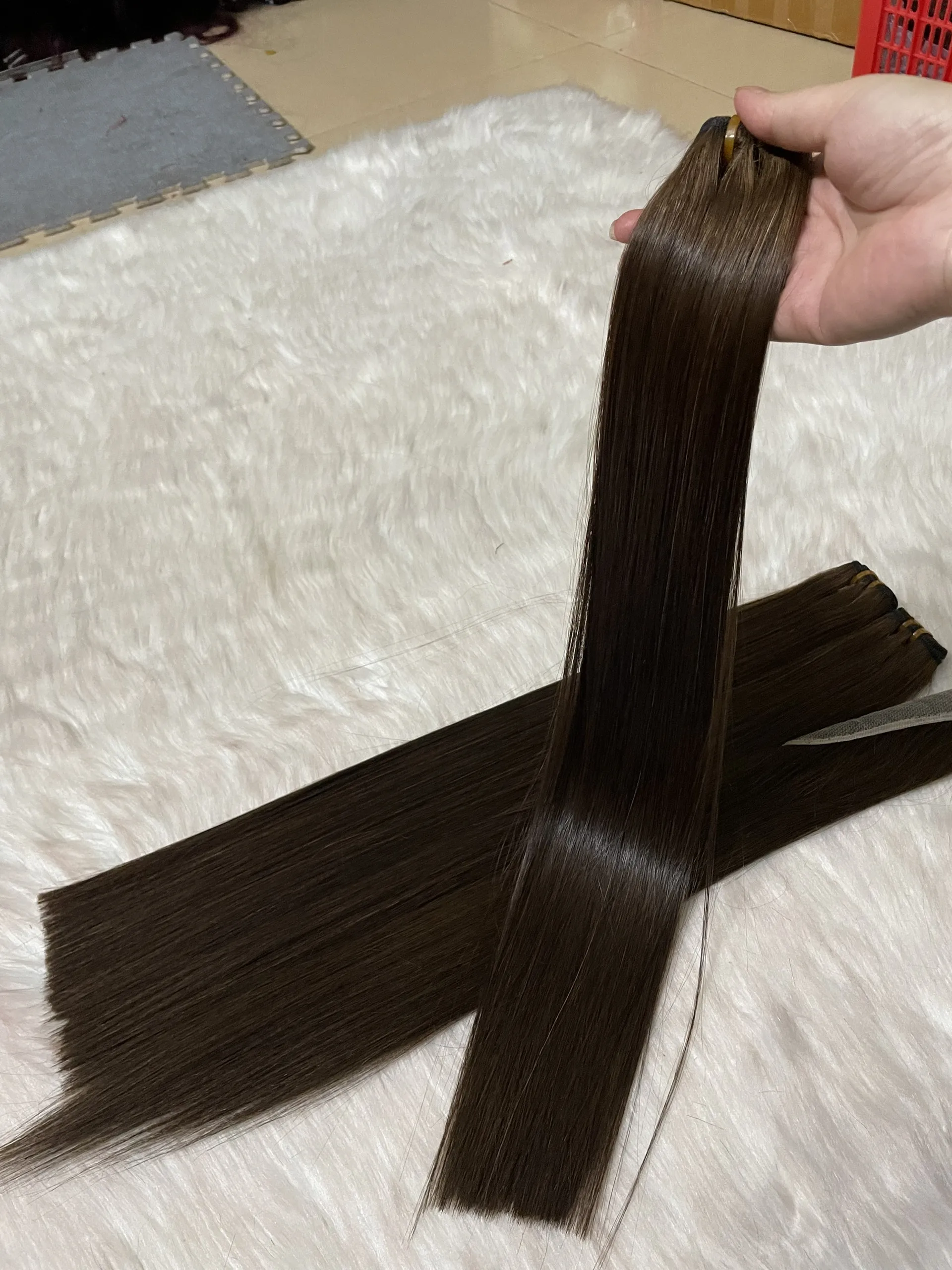 17 ноября высокое качество натуральный черный цвет оптовая продажа вьетнамские Прямые волосы Super Bone