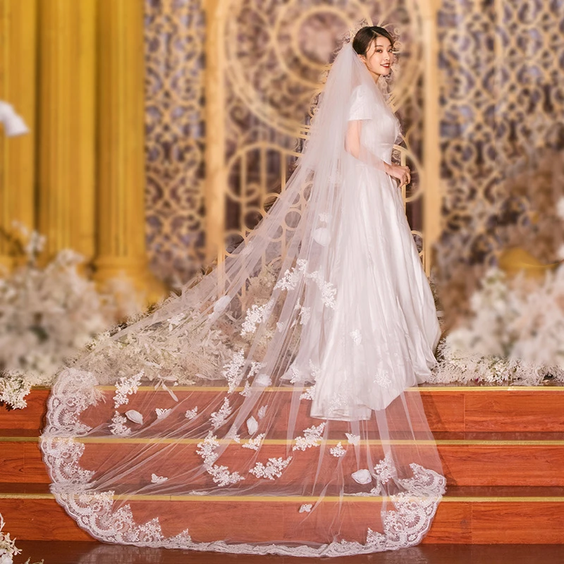 instant veils newest cathedral veil 3.6m long plus hair comb holiday party wedding bride veil for weeding Women