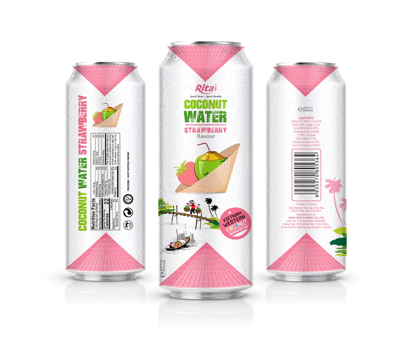 Продукты сделанные во Вьетнаме хорошая цена натуральная кокосовая вода полезный напиток 500 мл Alu быстрая доставка и качественное