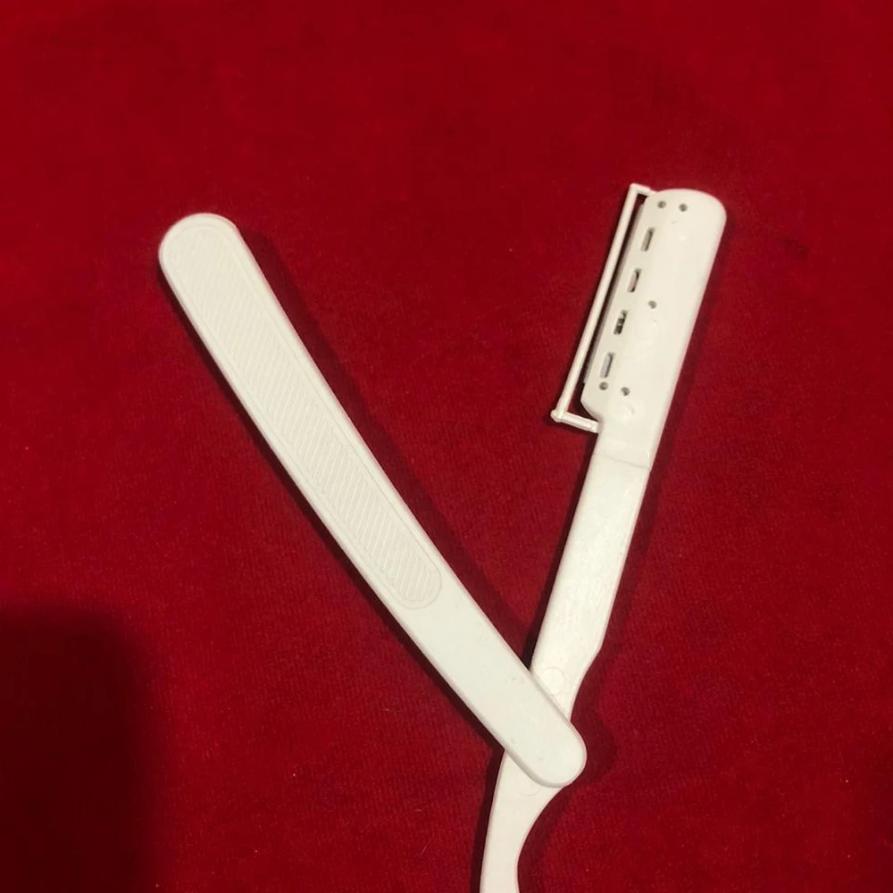 Пластиковая Складная одноразовая прямая Бритва для парикмахерской