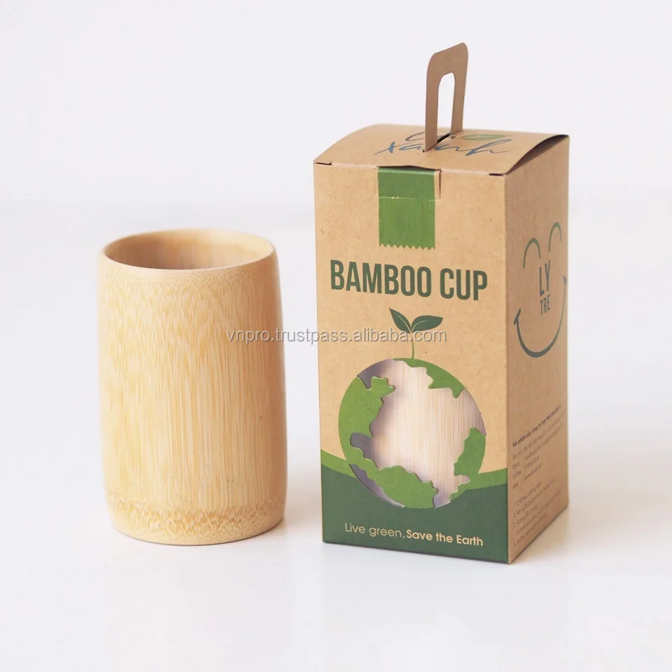 
Wholesale Natural Wood Beer Cup Japanese Drink Cup With Handle Bamboo Cup 100% Natural 