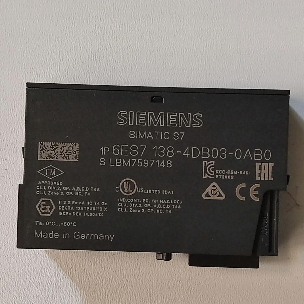 Siemens SIMATIC DP Electronics module for ET 200S 6ES7138-4DB03-0AB0 In Stock