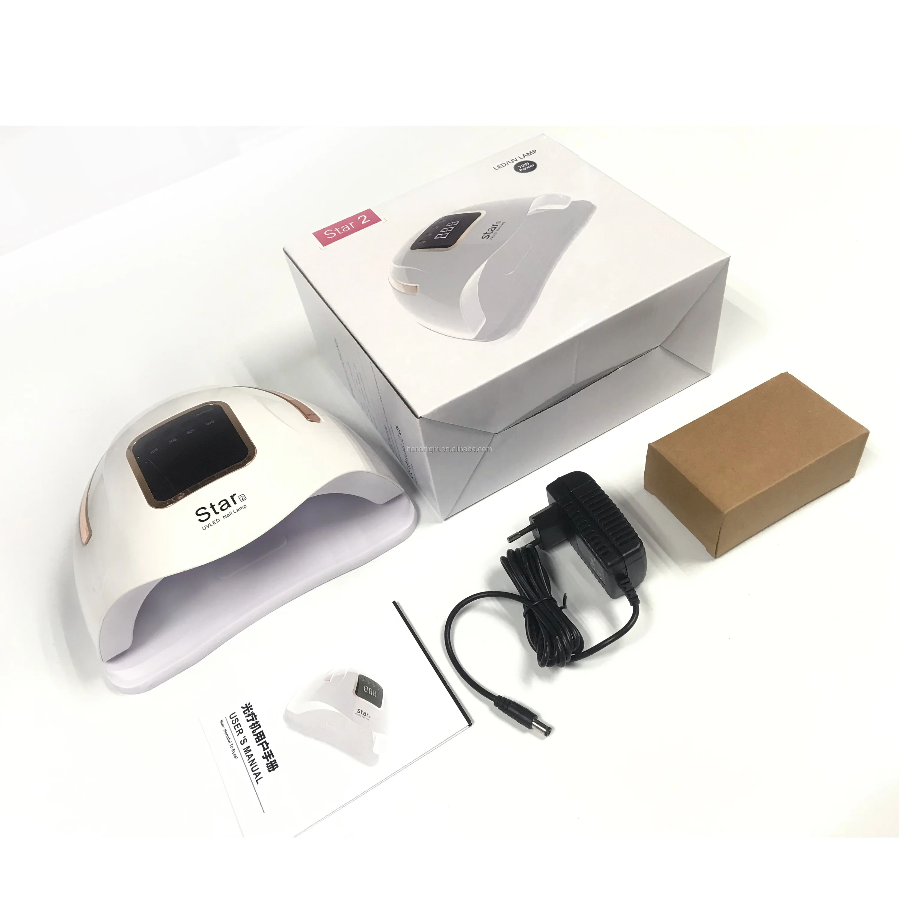 nail suppliers 72 W star 2 auto sensor infrared painless portable time setting LED/UV nail curing lamp for beauty personal care