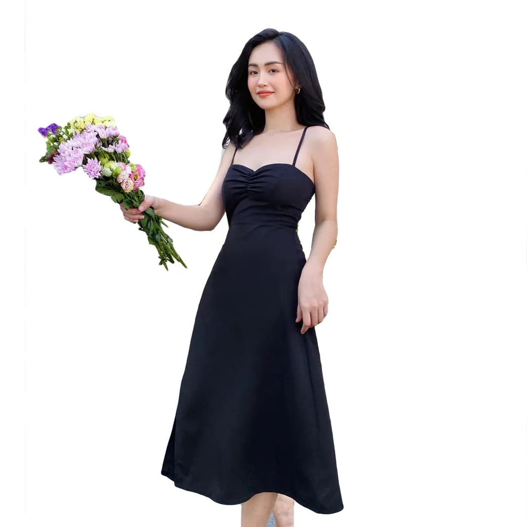 Индивидуальное заводское длинное женское платье на бретельках с V-образным вырезом и принтом без рукавов