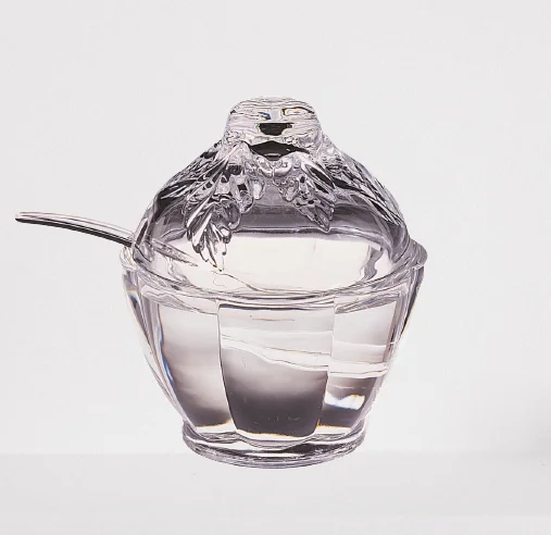 Acrylic Glass Jar Acrylic Sugar Honey Jam Pot with Lid Wholesale Luxury Crystal Storage Container