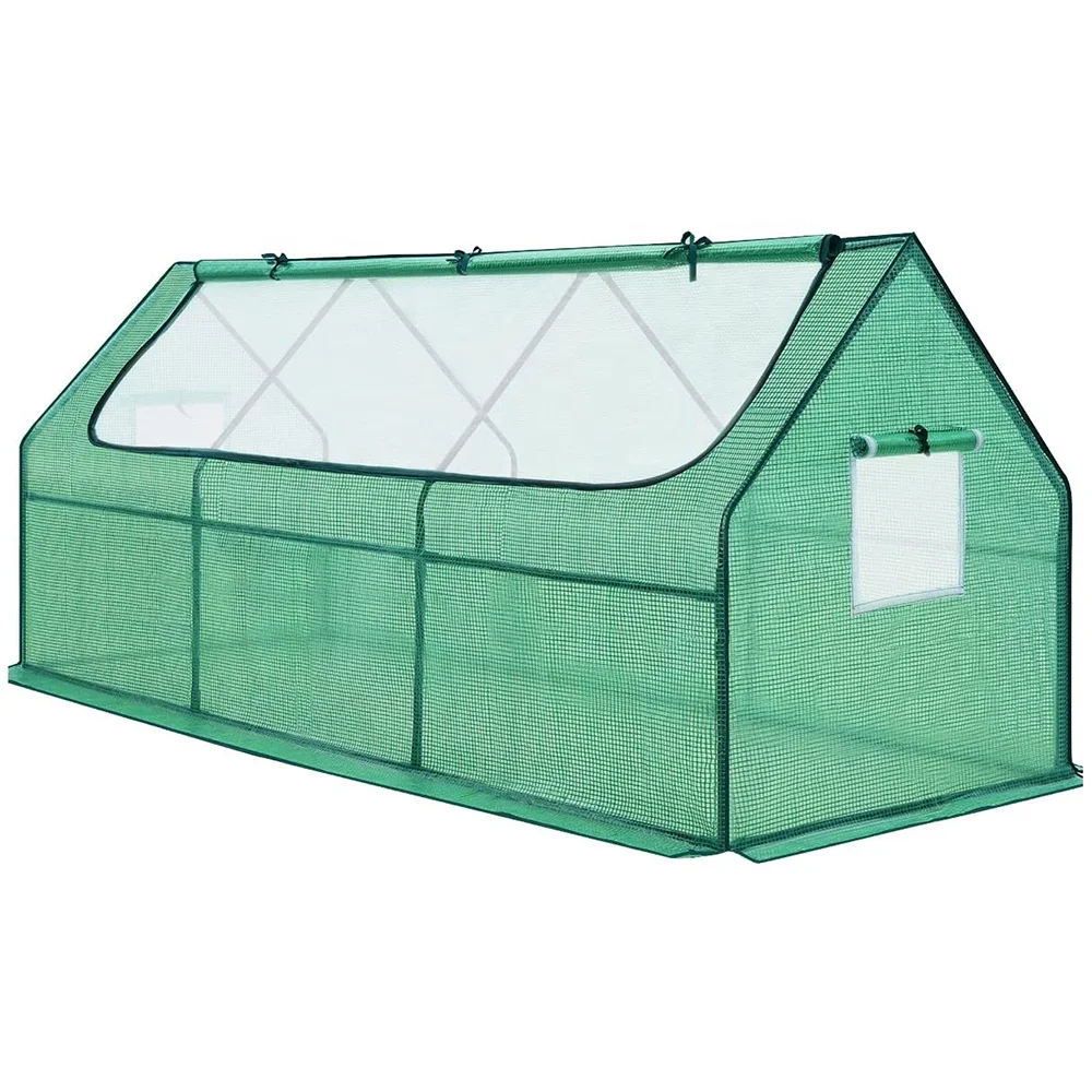 VERTAK PE sheet and steel powder coated frame high greenhouse with 2 windows