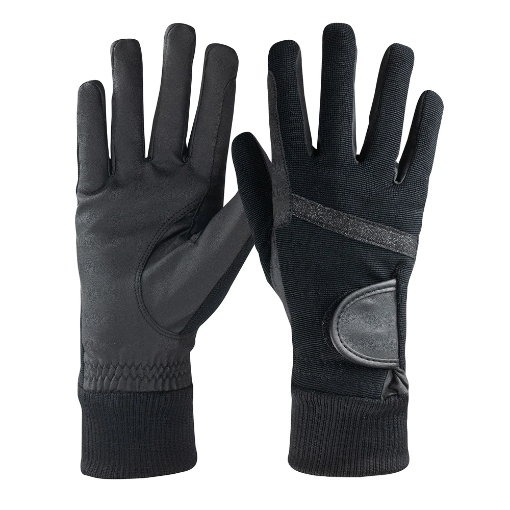 Черные лакированные кожаные перчатки