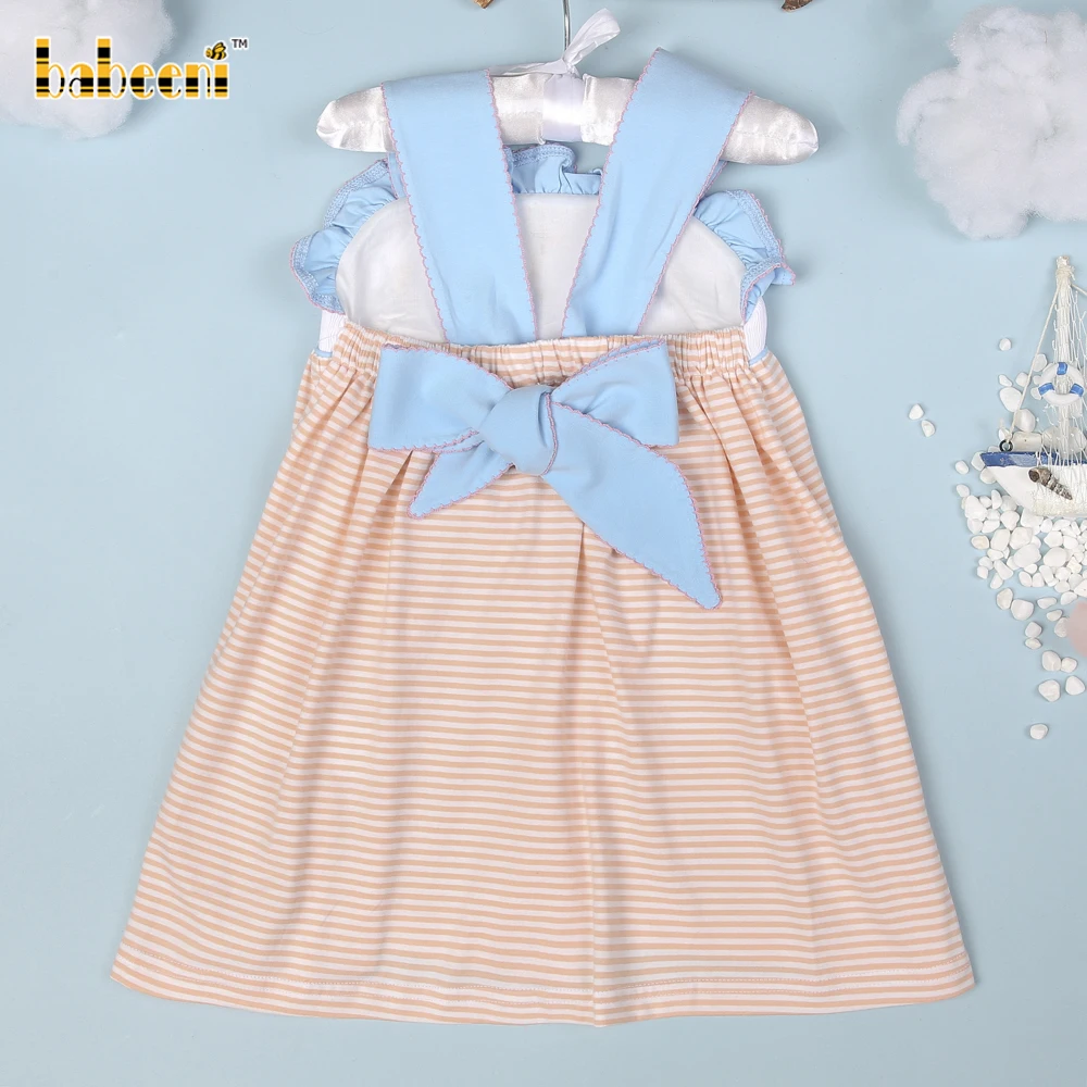 Animal smocked sundress ODM kids smock dress customized hand made embroidery wholesale manufacturer baby girl dresses - BB3020