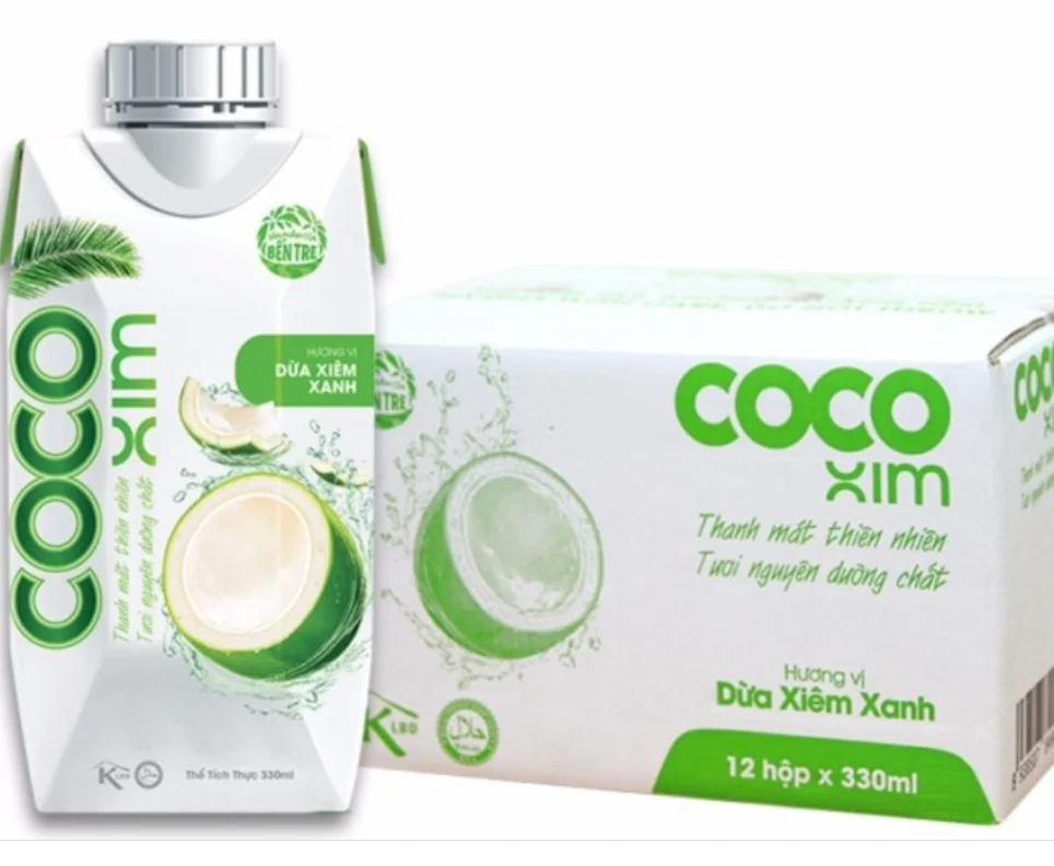 Лучшая цена от вьетнамского производителя настоящая кокосовая вода 330 мл x 12