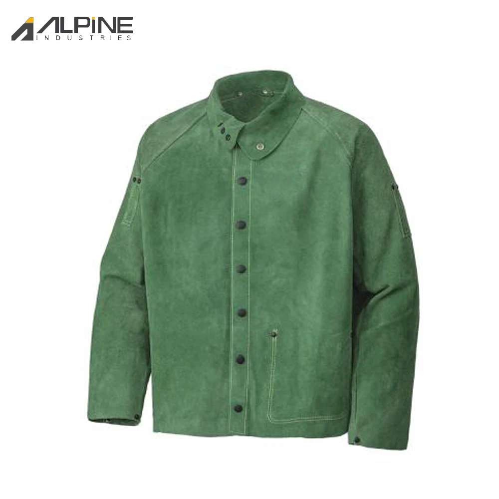 OEM Welding Jacket Safety Heat Resistant Strong Stitched Customized Sizes Fire Proof Anti Cut Leather Welding Jacket For sale