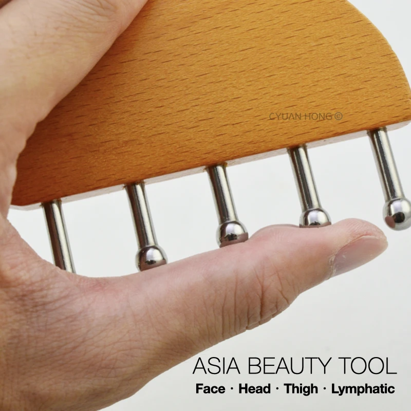 FREE SHIPPING Factory Direct Wooden Head Body Scalp Face Massager for Face Beauty Care Tool