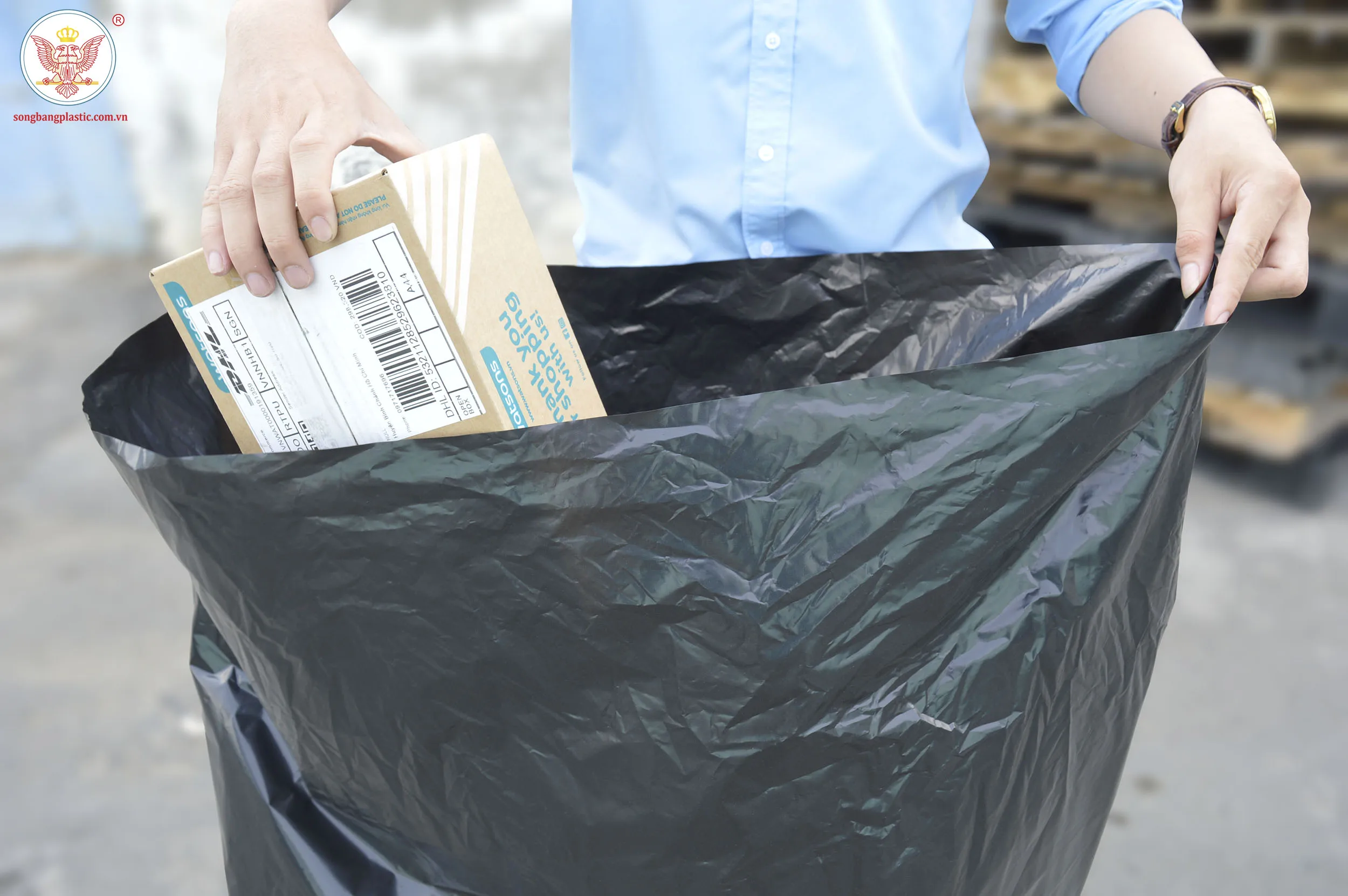  Сделанные во Вьетнаме продукты биоразлагаемый мешок для мусора 55-60 галлонов черного цвета промышленности