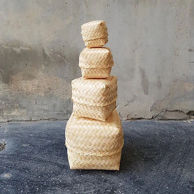 Hand Woven Bamboo Boxes with Lid for Gift Packaging Natural Storage Box OEM Accepted Made in Vietnam
