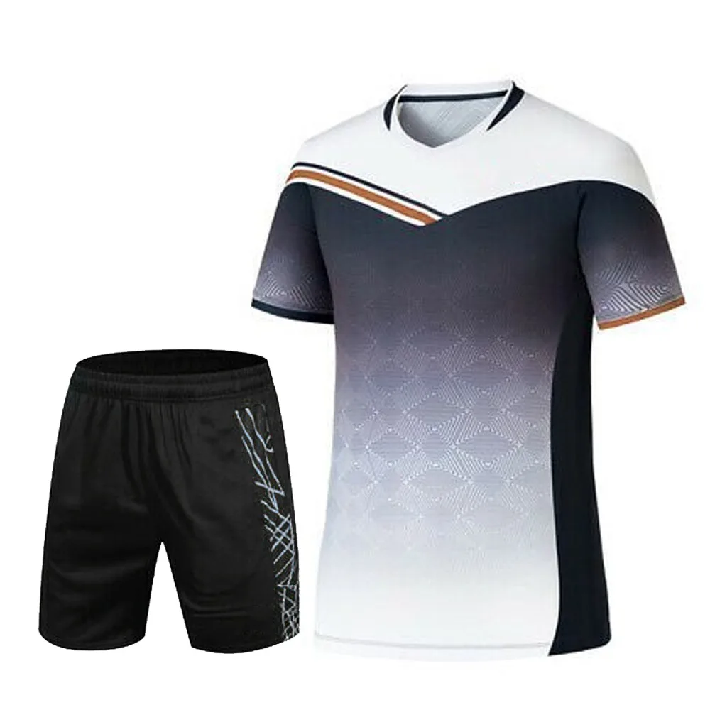 Мужские футболки из полиэстера с длинным и коротким рукавом теннисные быстросохнущие дышащие топы футболка для бадминтона