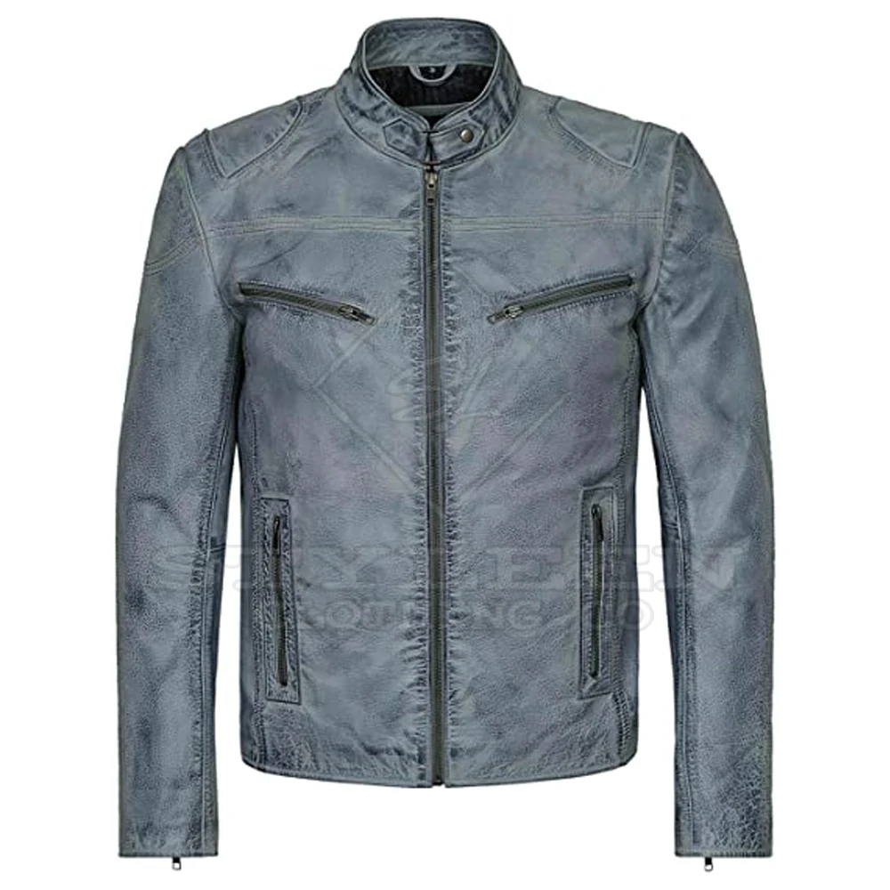 Fashion garments latest design casual leather motorcycle jackets for men