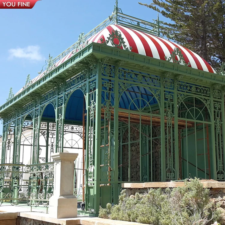 Outdoor Garden Large Green House Wrought Iron Pavilion