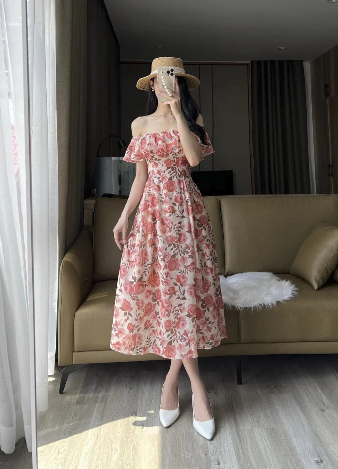 Sahulu fashion- Dress summer casual dress family matching clothes mommy and me outfits mom and daughter dress from Viet Nam