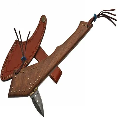 
JUST AWESOME CUSTOM DESIGN HAND MADE DAMASCUS HUNTING AND BOWIE KNIFE WITH ROSE WOOD , BRASS PINS HANDLE 