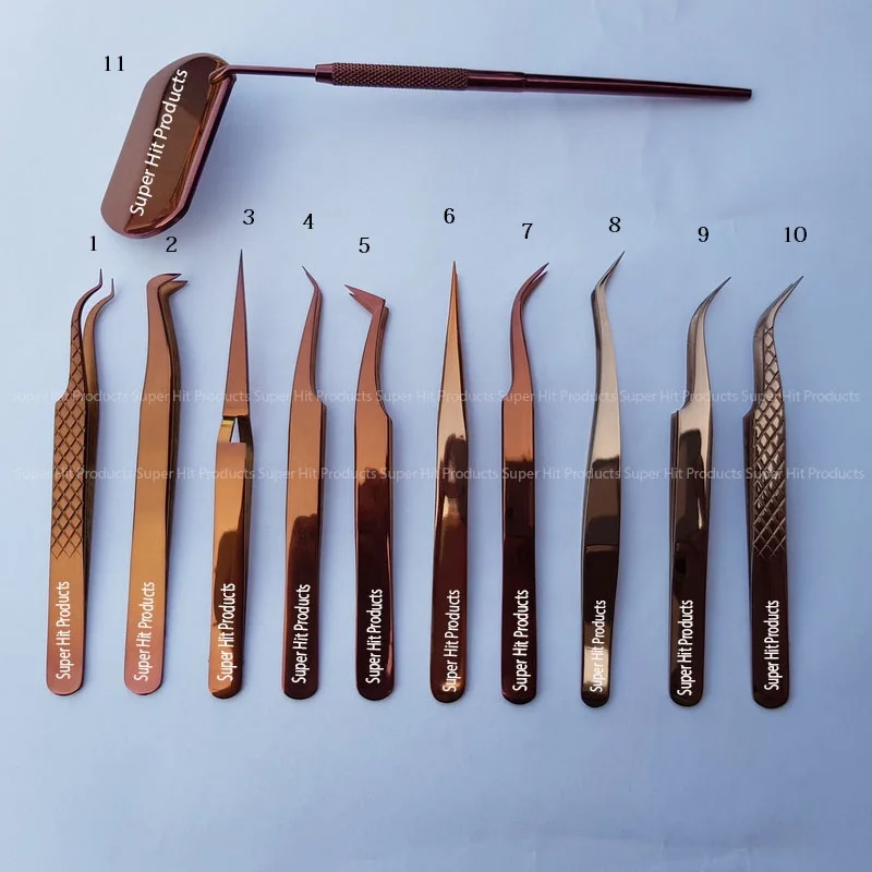 
plasma rose gold eyelash extension tweezers 