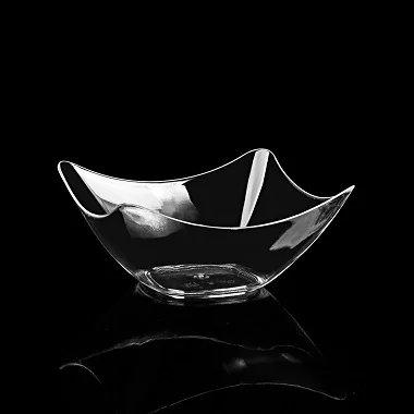 Wholesale Clear Reusable PS Plastic Dessert And Salad Dish
