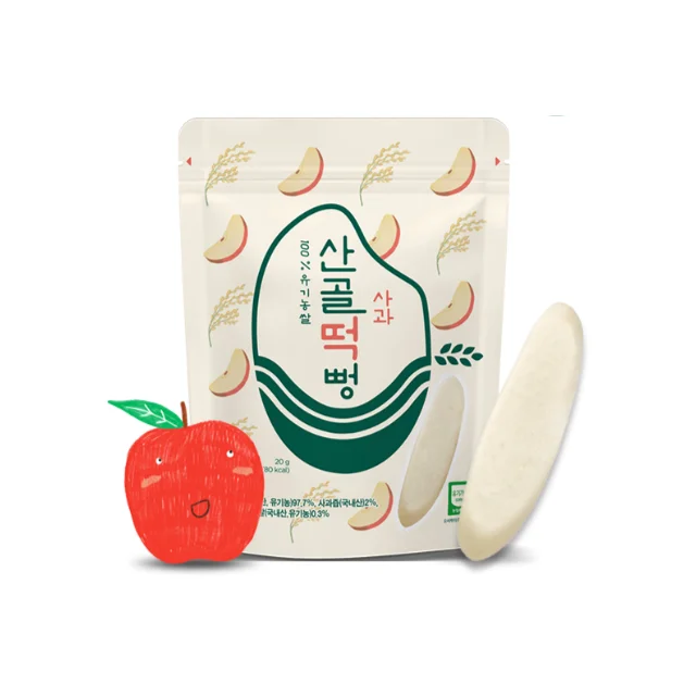 
Korean Baby Organic Snacks)_EcoMom Mountain Village Baby Food_Sangol Rice Snack-Apple 