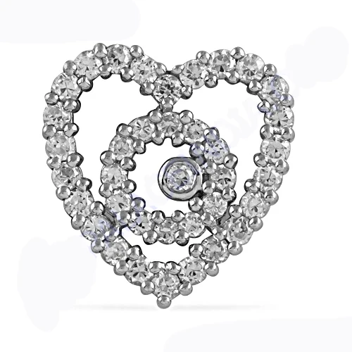 CZ Love Heart Love Pendant Necklace Sterling Silver With Cubic Zirconia Birthday Ladies Jewelry For Valentine Day