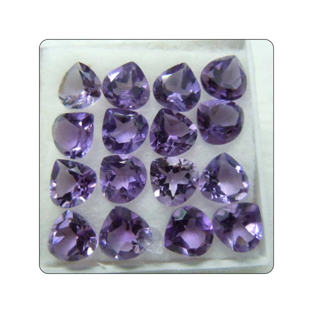 Natural Amethyst Loose Cut Gemstones 6x6MM Amethyst Heart Shape Bulk LOT 16Pc Amethyst Gemstone From Brazil Indian Supplier