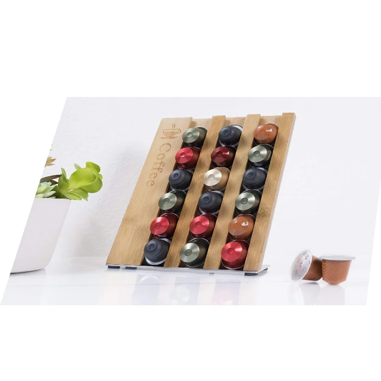 Bamboo Source One Deluxe Pod Organizer Sleek Modern Bamboo Design Holder 21 Pods