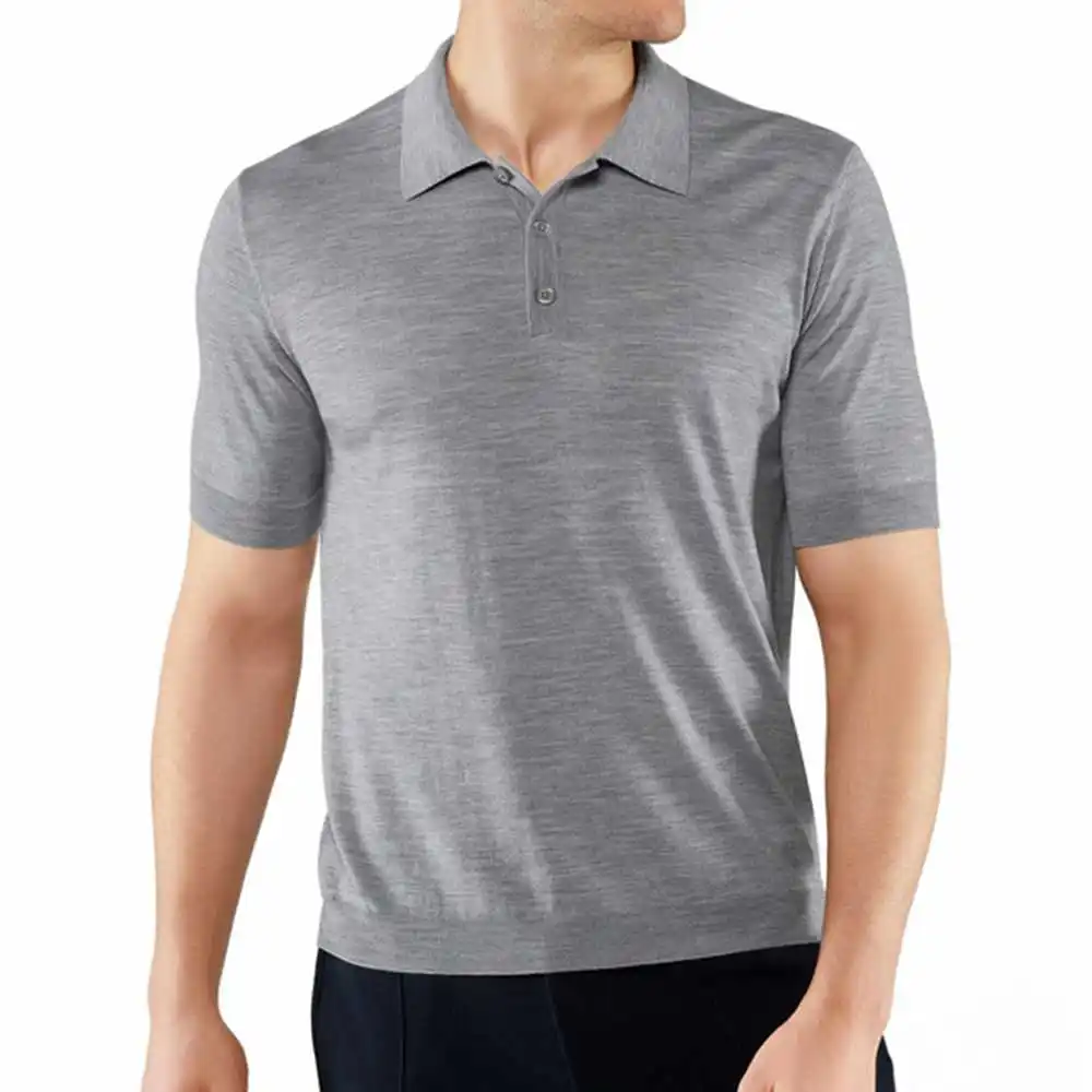 
Брендовые качественные рубашки поло для мужчин, серые рубашки для гольфа с застежкой на пуговицах 