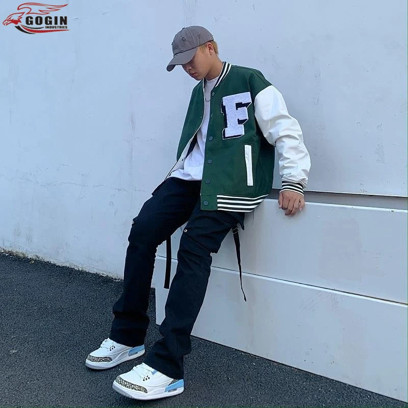 2022 Hip Hop Embroidery College Jackets Mens Patchwork Color Block Bomber baseball Jacket Women Baseball Coats Unisex