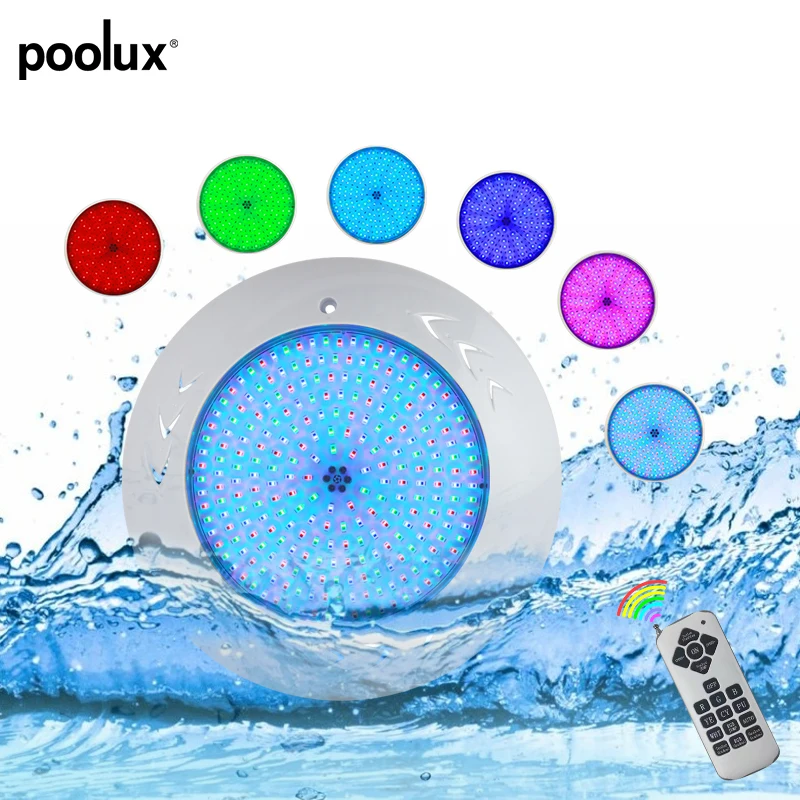 Плоские светодиодные подводные лампы для бассейна IP68 RGB Сменные цвета с резиновым наполнением PAR 56 освещение