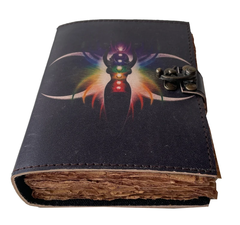 Wholesaler Genuine Leather Vintage Journal Witch Decor Book Of Shadows Triple Moon Goddess Witchcraft Journal Note Book Or Diary