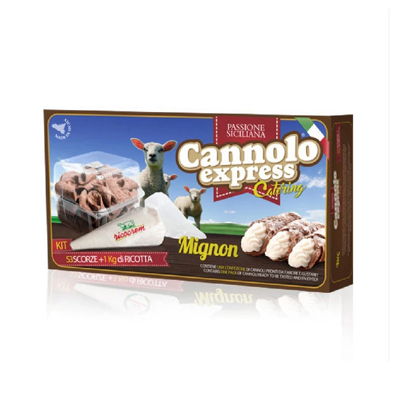 Top Quality Flavored Italian Sweet Sheep ricotta Cream KIT 53 cannoli mignon 200pcsxpallet For Export