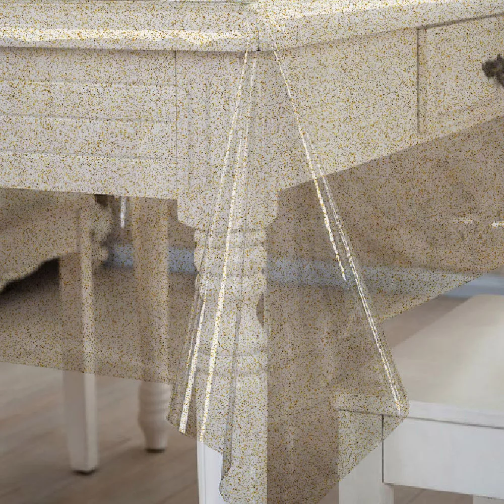 
Waterproof PVC Transparent Glitter PVC Sheet Plastic Film Soft Tablecloth Roll Hologram Gold 