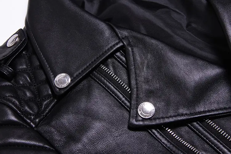 Женская кожаная куртка из ПУ кожи с карманами