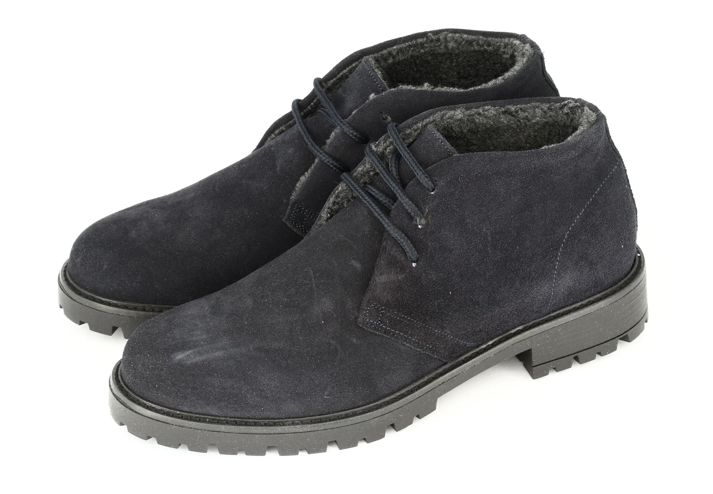 GENUINE LEATHER OR FAUX SUEDE ANKLE BOOTS WITH SYNTHETIC FUR LINING