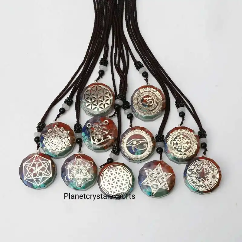 Orgone Pendant Necklace Metatron Cube Orgonite Energy Pendant 7 Chakra Reiki Healing EMF Protection Crystal  necklace