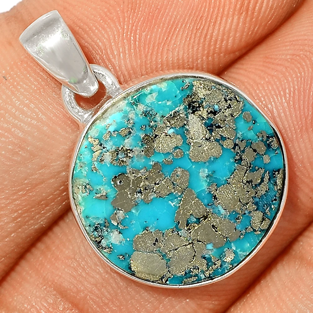 Оптовая продажа подвесок из драгоценных камней Nishapur персидской бирюзы, серебряные украшения ручной работы